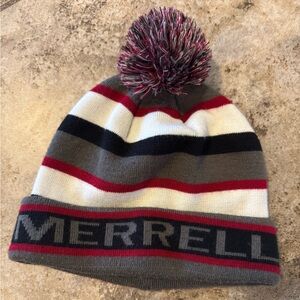 Merrell Outdoor Ski Camp Stripe Pom Beanie Winter Hat Cap UNISEX